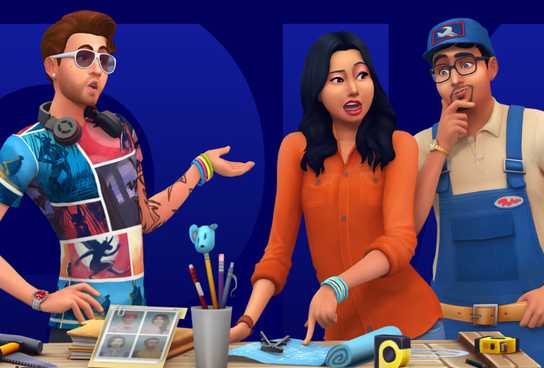 Sims 4 Characters discussing a blueprint